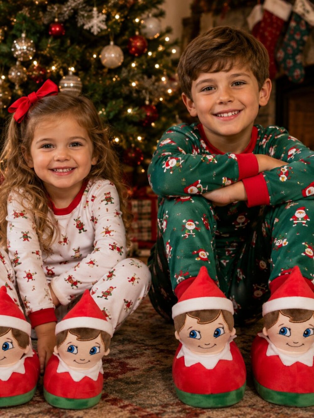 The Elf on the Shelf Plush Slippers kids size 11/12 Christmas House Shoes